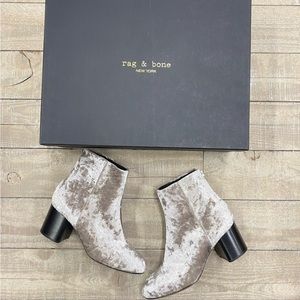 Rag & Bone Drea Booties In Dove Velvet